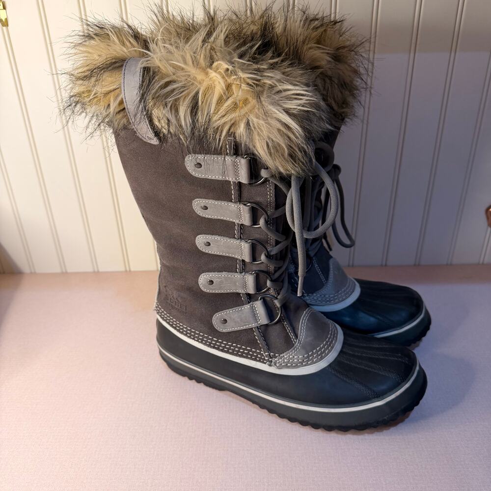 Sorel Womens Joan of Arctic Waterprooof Winter Snow Boots Size 10 Gray Fur - Picture 3 of 8